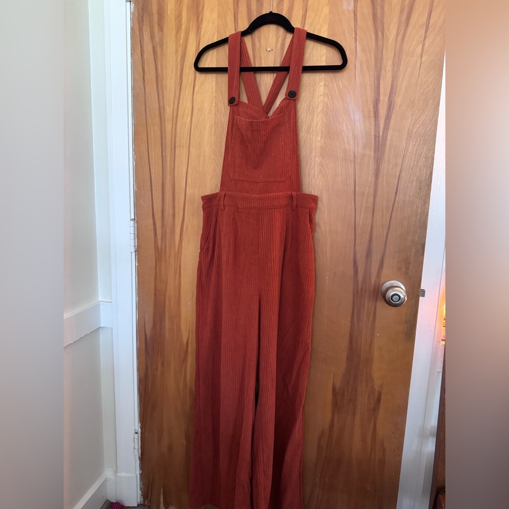 Burnt orange overalls